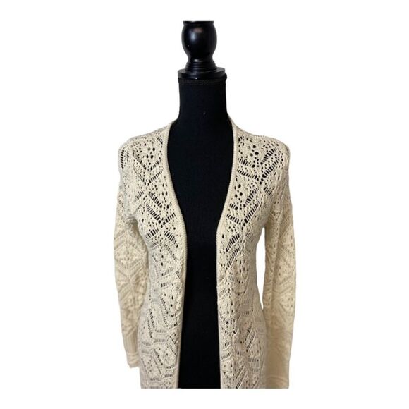 #100 FRESHMAN Knit Cream Maxi Cardigan - Picture 6 of 6
